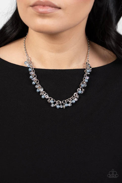 Soft-Hearted Shimmer - Blue Necklace