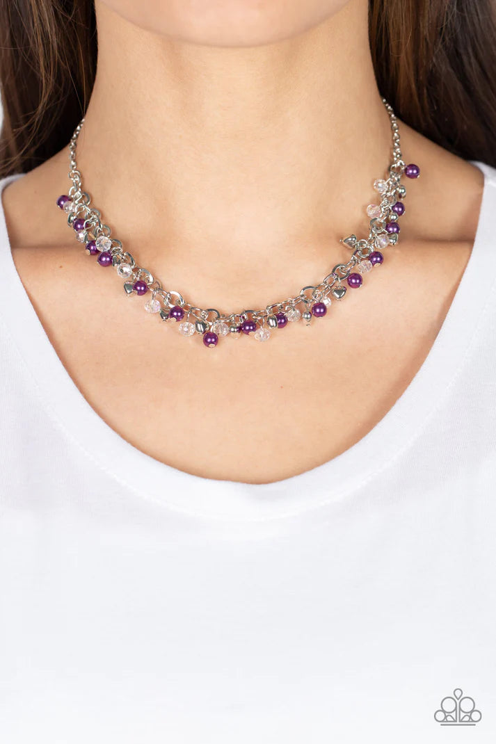 Soft-Hearted Shimmer - Purple Necklace