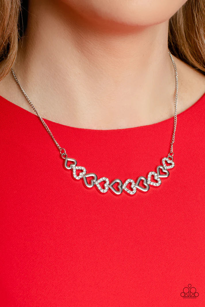 Sparkly Suitor - White Necklace