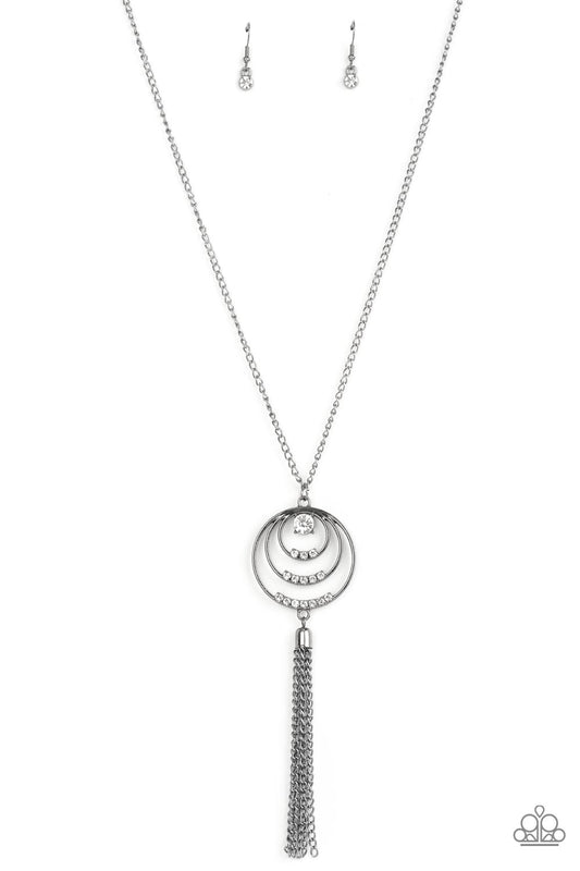 Spiraling Sparkle - Gun Metal Necklace