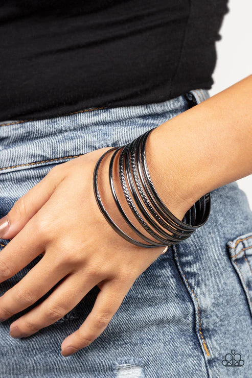 Stackable Shimmer - Black Bracelet