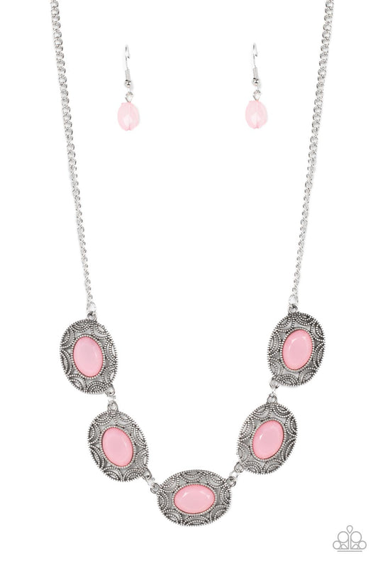 Sunshiny Shimmer - Pink Necklace