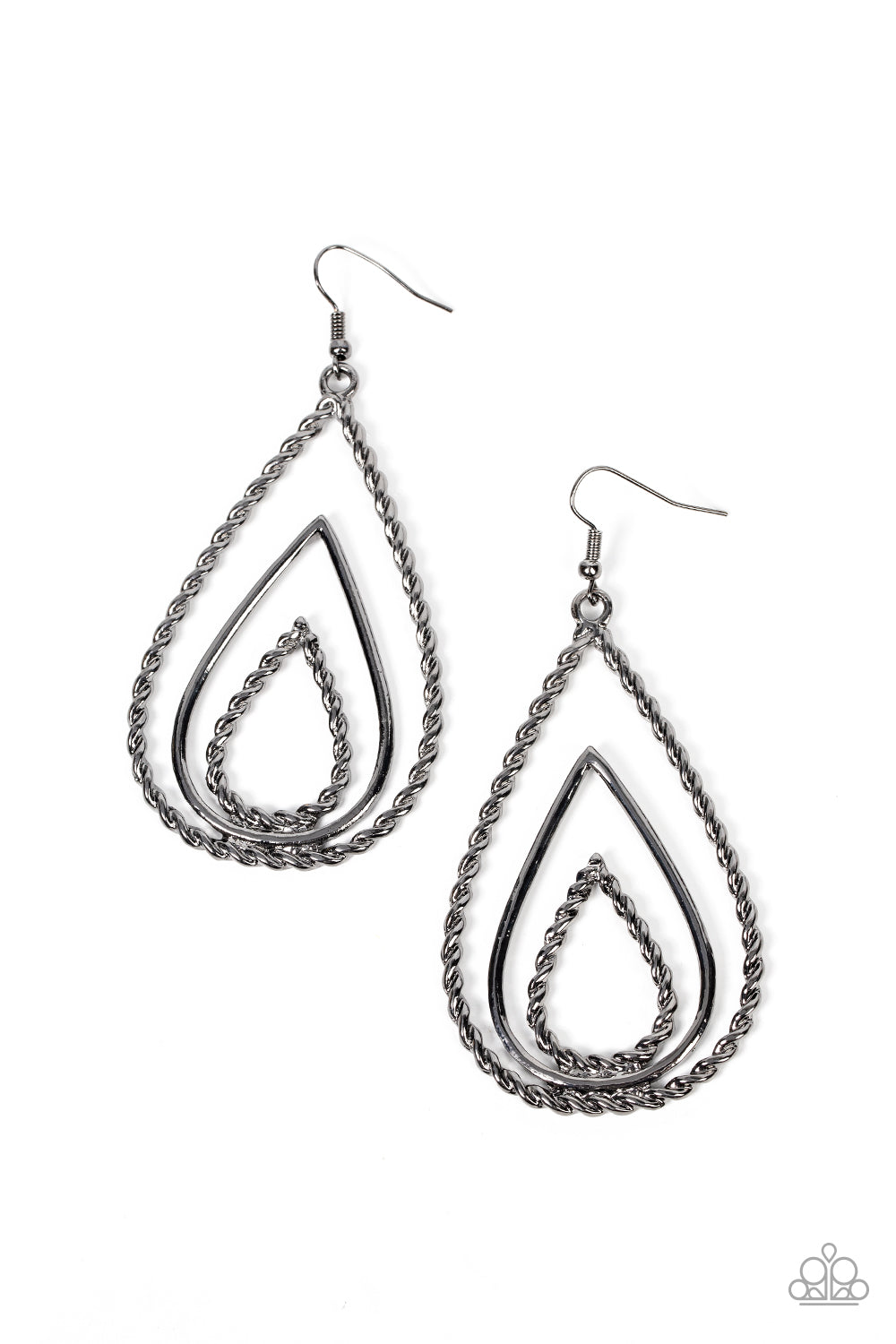 Tastefully Twisty Black Earring