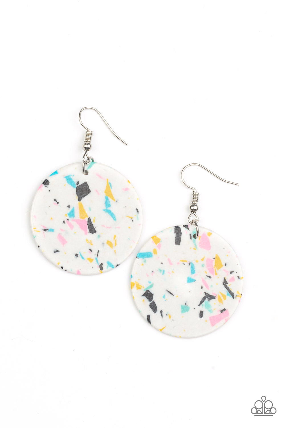 Tenaciously Terrazzo White Earring