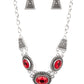 Textured TRAPEZOID - Red Necklace