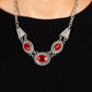 Textured TRAPEZOID - Red Necklace