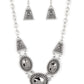 Textured TRAPEZOID - Silver Necklace
