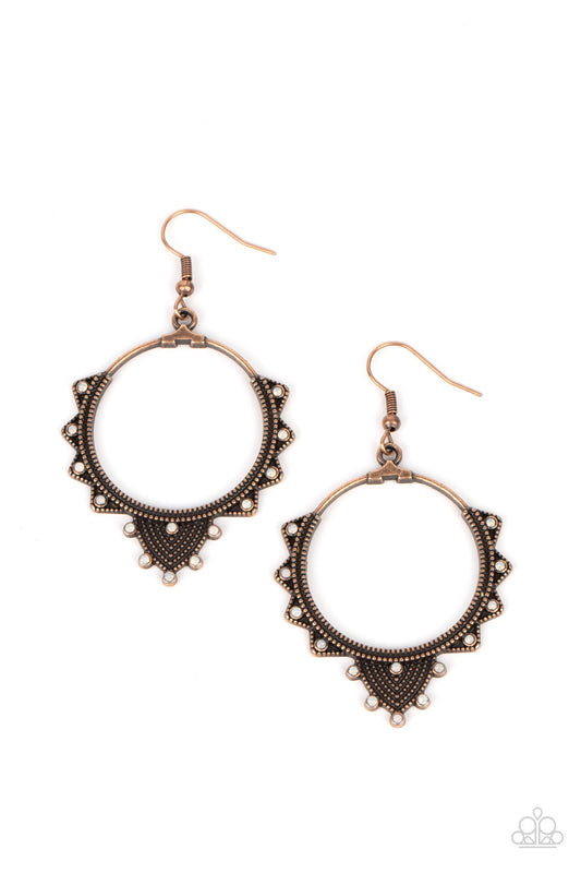 Textured Twinkle - Copper Earring