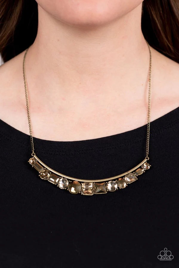 The Only SMOKE-SHOW in Town Brass Necklace