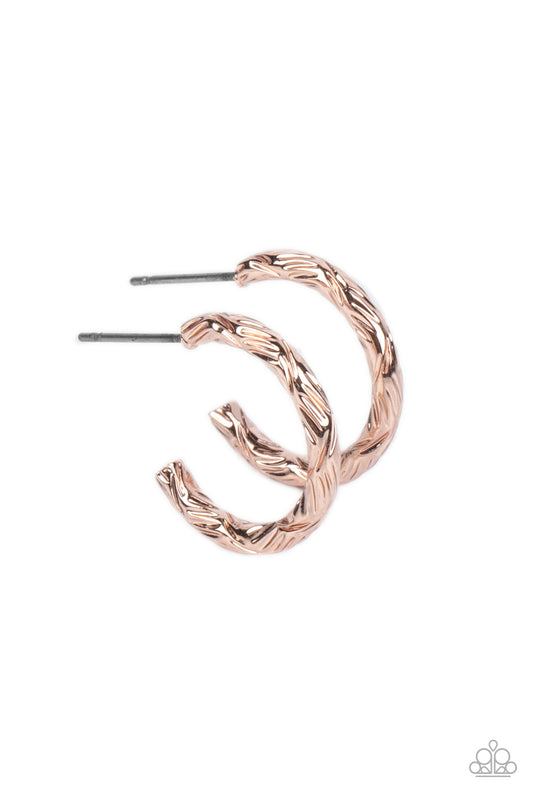 Triumphantly Textured - Rose Gold Earring