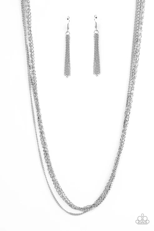 Undauntingly Urban Silver Necklace
