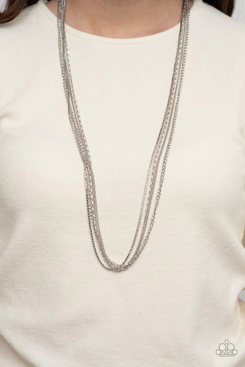 Undauntingly Urban Silver Necklace
