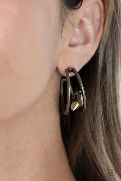 Unrefined Reverie - Brass Earring