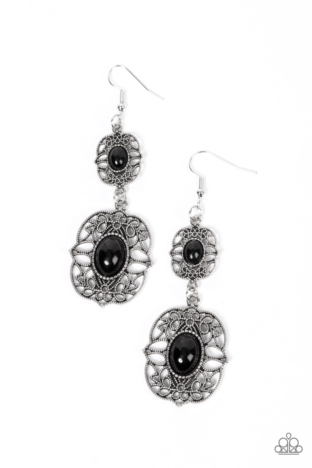 Victorian Villa - Black Earring