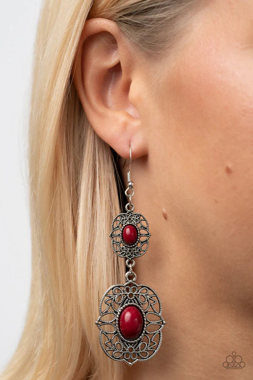 Victorian Villa - Red Earring