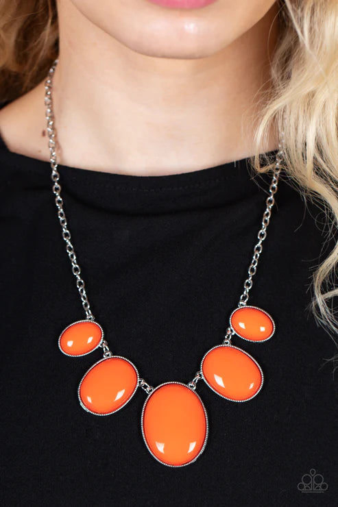 Vivacious Vanity Orange Necklace