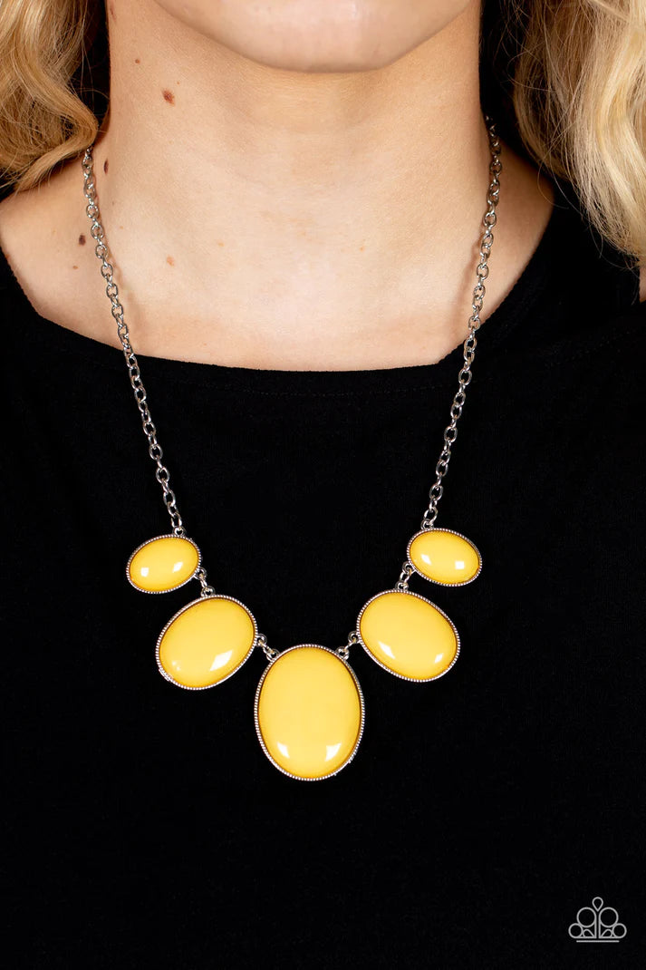 Vivacious Vanity Yellow Necklace