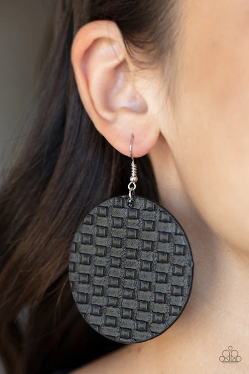 WEAVE Me Out Of It - Black Earring