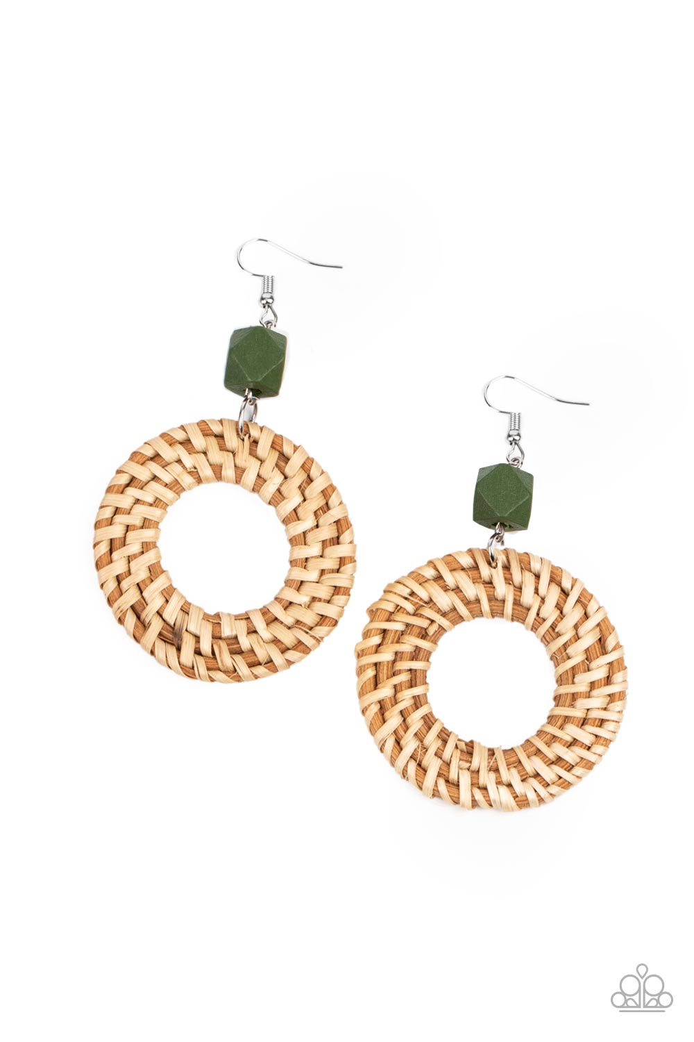Wildly Wicker - Green Earring