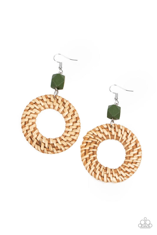 Wildly Wicker - Green Earring