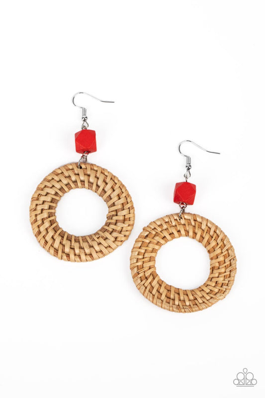 Wildly Wicker - Red Earring