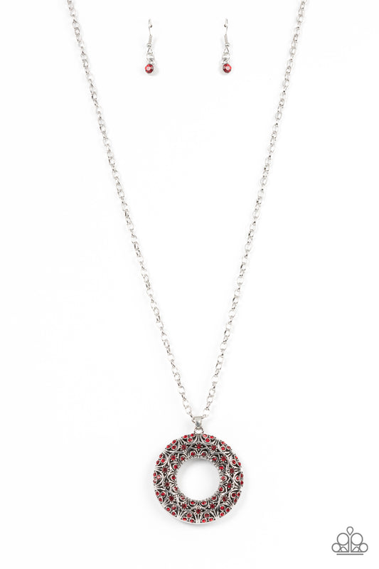 Wintry Wreath Red Necklace