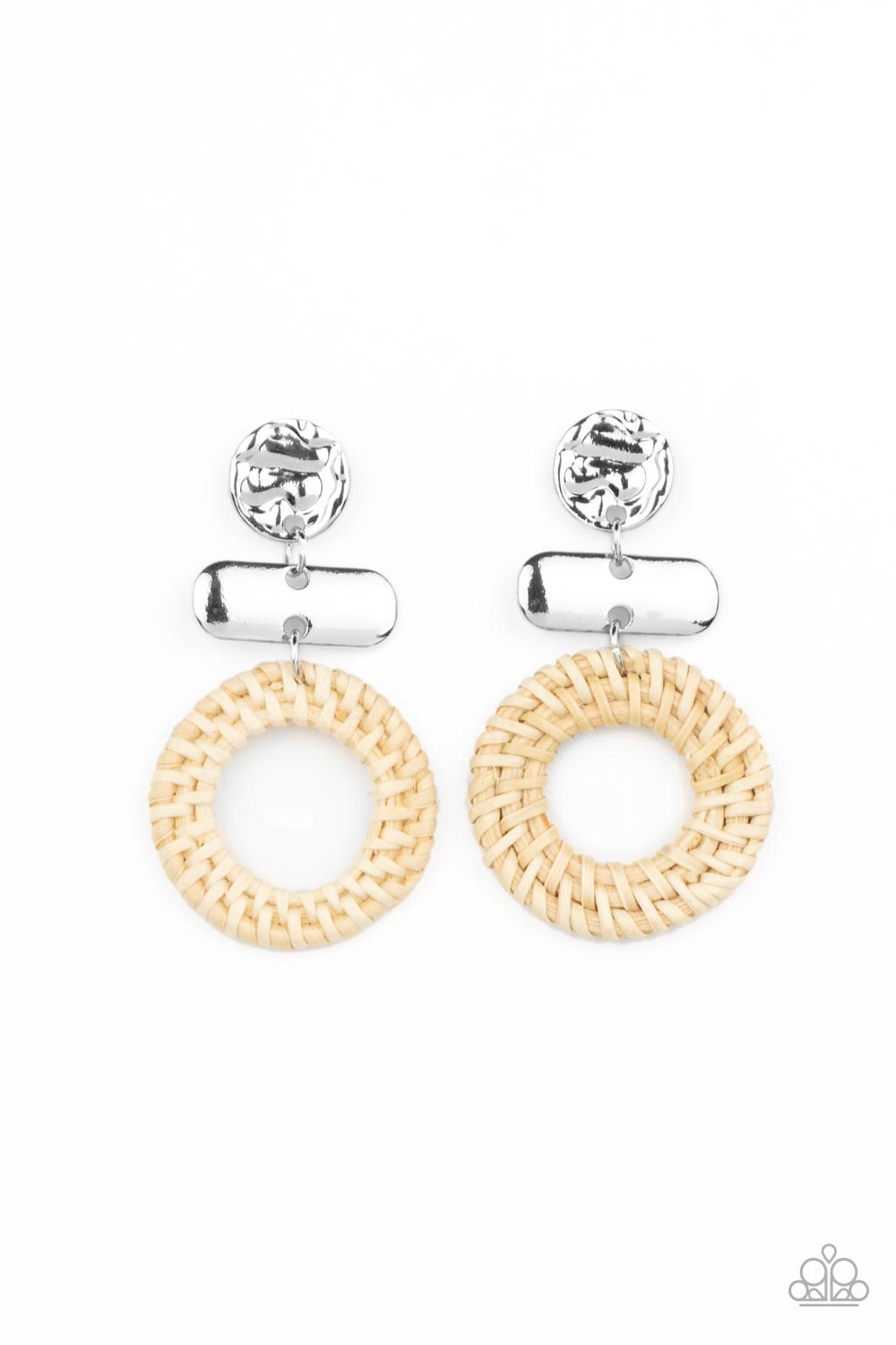 Woven Whimsicality - White Earring